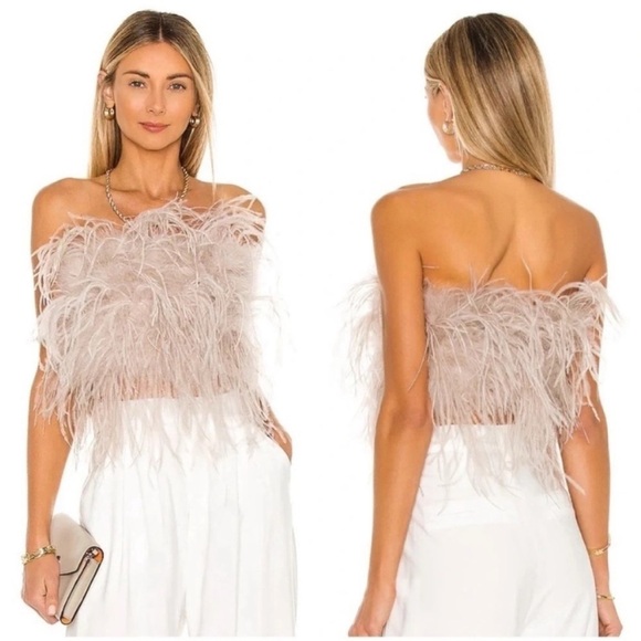 Lamarque Zaina Feather Top Dusty Rose - Picture 2 of 10